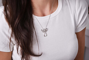 Levien Ожерелье с ангелом-хранителем и бирюзовым кристаллом цена и информация | Украшения на шею | hansapost.ee