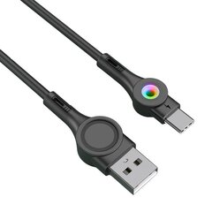 Foneng Кабель Foneng X59 USB-USB-C, LED, 3A, 1м (черный) цена и информация | Borofone 43757-uniw | hansapost.ee