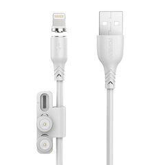 Foneng Кабель Foneng X62 Magnetic 3in1 USB to USB-C / Lightning / Micro USB, 2,4 А, 1 м (белый) цена и информация | Borofone 43757-uniw | hansapost.ee