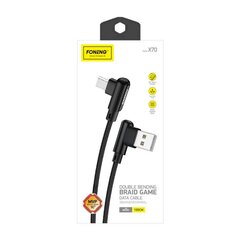 Foneng Foneng X70 Угловой кабель USB-USB-C, 3A, 1 м (черный) цена и информация | Кабели для телефонов | hansapost.ee