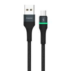 Foneng Кабель Foneng X79 USB-USB-C, LED, в оплетке, 66 Вт, 1 м (черный) цена и информация | Borofone 43757-uniw | hansapost.ee