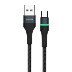 Foneng Кабель Foneng X79 USB-USB-C, LED, в оплетке, 66 Вт, 1 м (черный) цена и информация | Кабели для телефонов | hansapost.ee