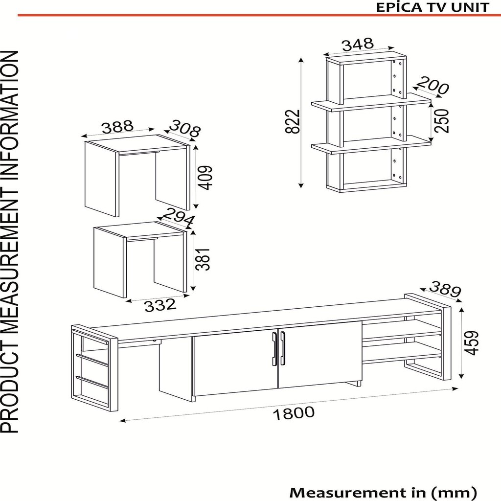 Sektsioon Kalune Design Epica, pruun/must цена и информация | Sektsioonkapid | hansapost.ee