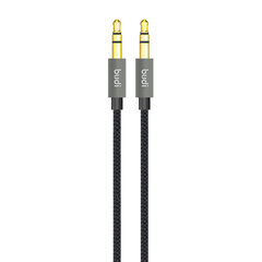 AUX cable mini jack 3.5mm to mini jack 3.5mm Budi, 1.2m (black) цена и информация | Кабели для телефонов | hansapost.ee