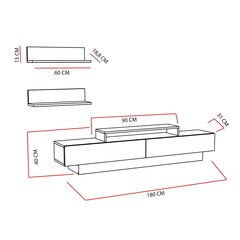 Sektsioon Kalune Design Lucca TV, valge hind ja info | Sektsioonkapid | hansapost.ee