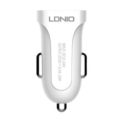 LDNIO Автомобильное зарядное устройство LDNIO DL-C17, 1x USB, 12W + кабель USB-C (белый) цена и информация | Зарядные устройства для телефонов | hansapost.ee