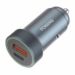 Foneng Комплект автомобильного зарядного устройства одиночный USB Foneng C16 (металл) цена и информация | Зарядные устройства для телефонов | hansapost.ee