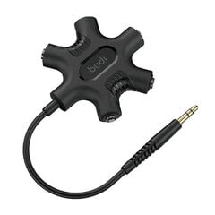Budi Rockstar AUX mini jack adapter 3.5mm to 5x mini jack 3.5mm (black) цена и информация | Адаптеры, USB-разветвители | hansapost.ee