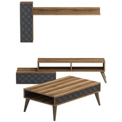 Комплект мебели для гостиной Kalune Design 845(V), темно-коричневый/синий цена и информация | Секции | hansapost.ee