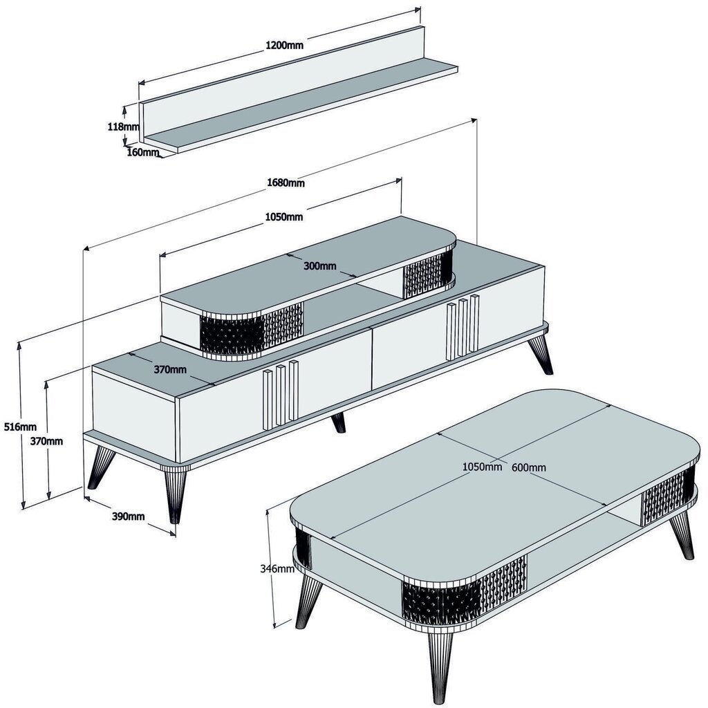 Elutoamööbli komplekt Kalune Design 845(II), pruun цена и информация | Sektsioonkapid | hansapost.ee