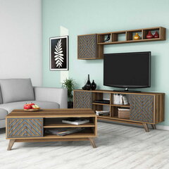 Комплект мебели для гостиной Kalune Design 845(I), темно-коричневый/синий цена и информация | Секции | hansapost.ee