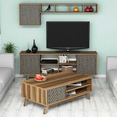 Комплект мебели для гостиной Kalune Design 845(I), темно-коричневый/синий цена и информация | Секции | hansapost.ee