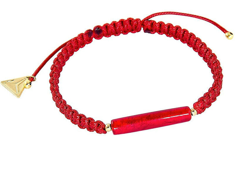 Lampglas Shamballa Red Line kaitsekäevõru 24kt kullaga Lampglas BSHX4 pärliga hind ja info | Käeketid ja käevõrud | hansapost.ee