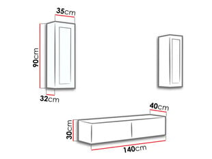 Sektsioon VIGO VIII + sinine valgustus price and information | Sectional cabinets | hansapost.ee