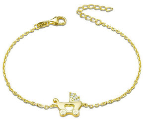 Beneto Позолоченный серебряный браслет Коляска AGB578 / 21-GOLD цена и информация | Женские браслеты | hansapost.ee