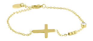 Troli Позолоченный минималистичный браслет с крестом VCBW024G цена и информация | Troli Для женщин | hansapost.ee