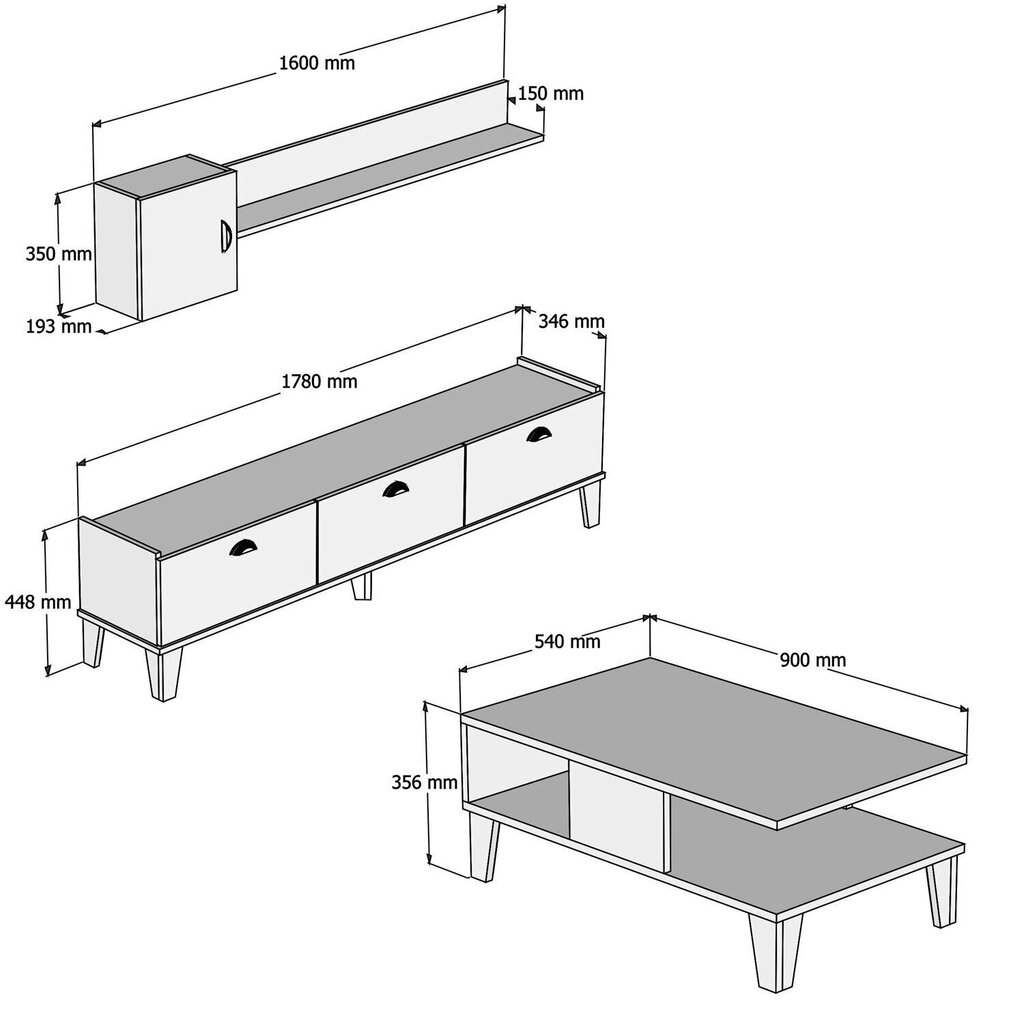 Elutoa mööblikomplekt Kalune Design Sumer G5020, pruun/valge price and information | Sektsioonkapid | hansapost.ee