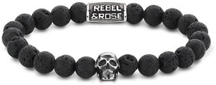 Rebel&Rose Helmestega käevõru Skull Black Moon RR-SK001-S hind ja info | Käeketid ja käevõrud | hansapost.ee