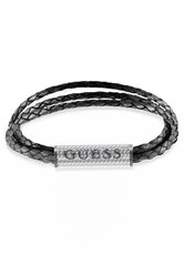 Браслет из натуральной черной кожи Guess Contemporary Bond Street JUMB03033JWSTBK цена и информация | Женские браслеты | hansapost.ee