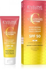 EVELINE C vitamin 3xAction mitrinošs dienas krēms sejas ādai SPF 50, 30ml цена и информация | Eveline Cosmetics Для ухода за лицом | hansapost.ee