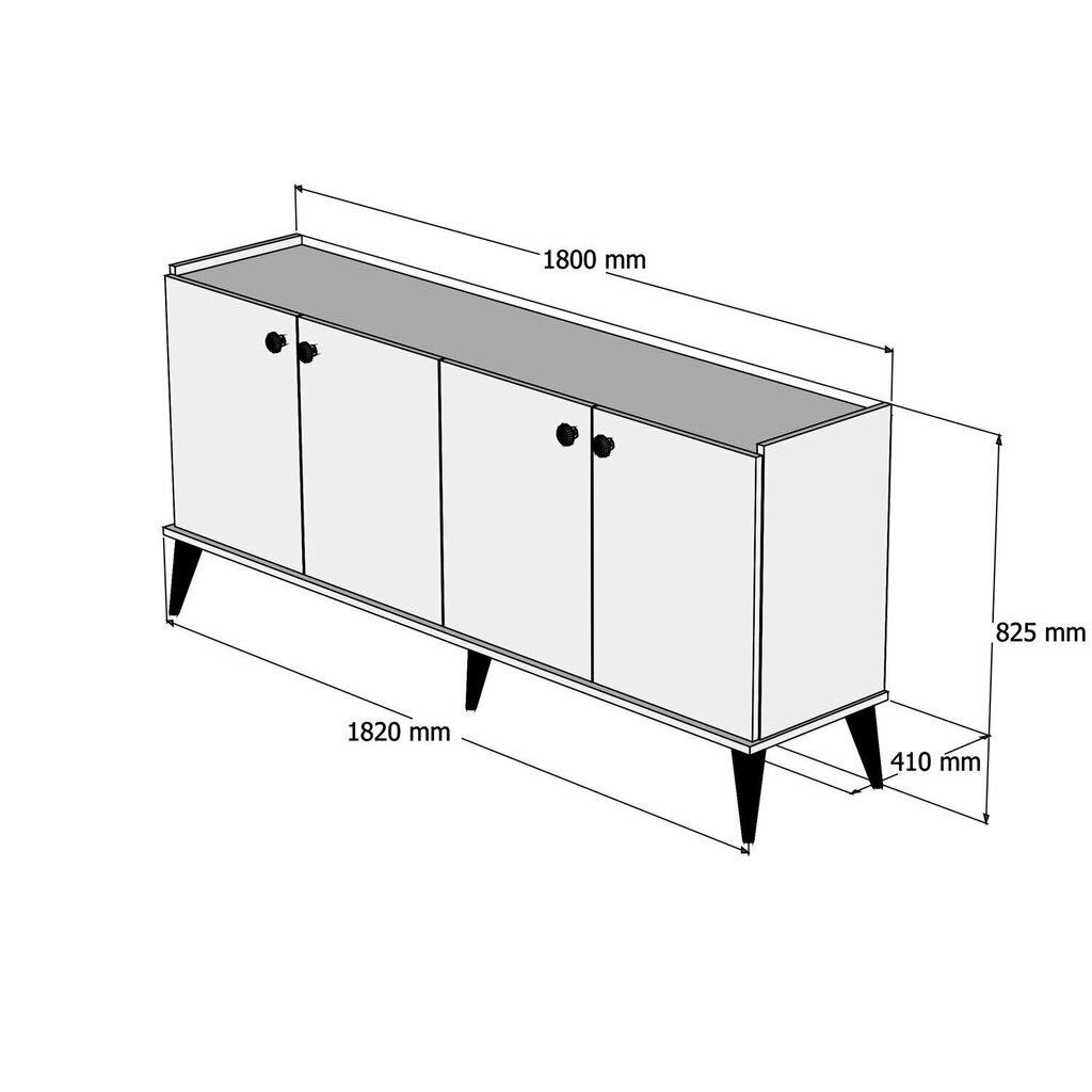 Kummut Kalune Design 566, 182 cm, tumepruun цена и информация | Kummutid | hansapost.ee