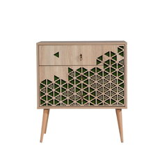 Kummut Kalune Design Dresser 3429, tamme värv/roheline цена и информация | Комоды | hansapost.ee