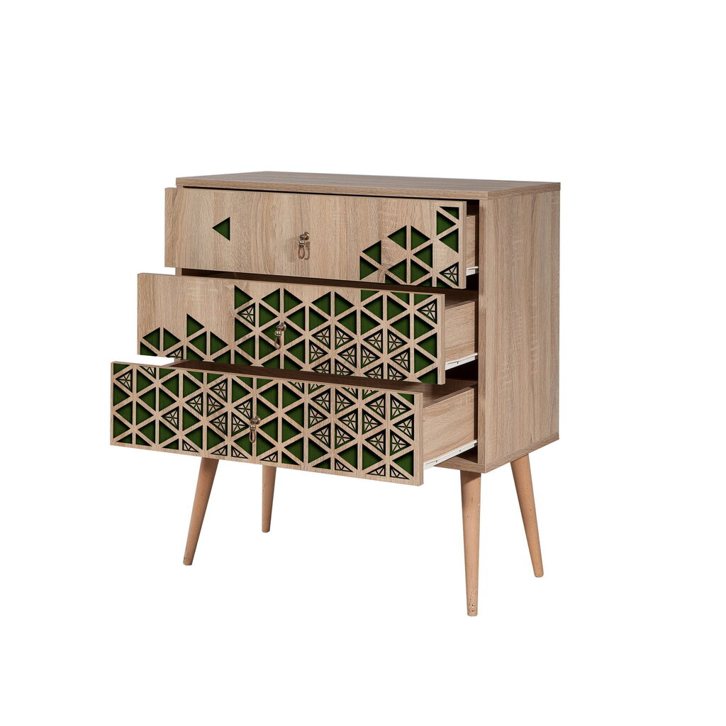 Kummut Kalune Design Dresser 3429, tamme värv/roheline hind ja info | Kummutid | hansapost.ee