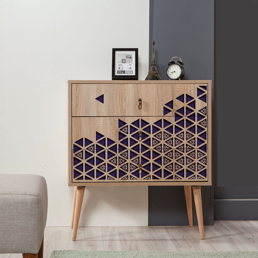 Kummut Kalune Design Dresser 3431, tamme värv/lilla hind ja info | Kummutid | hansapost.ee