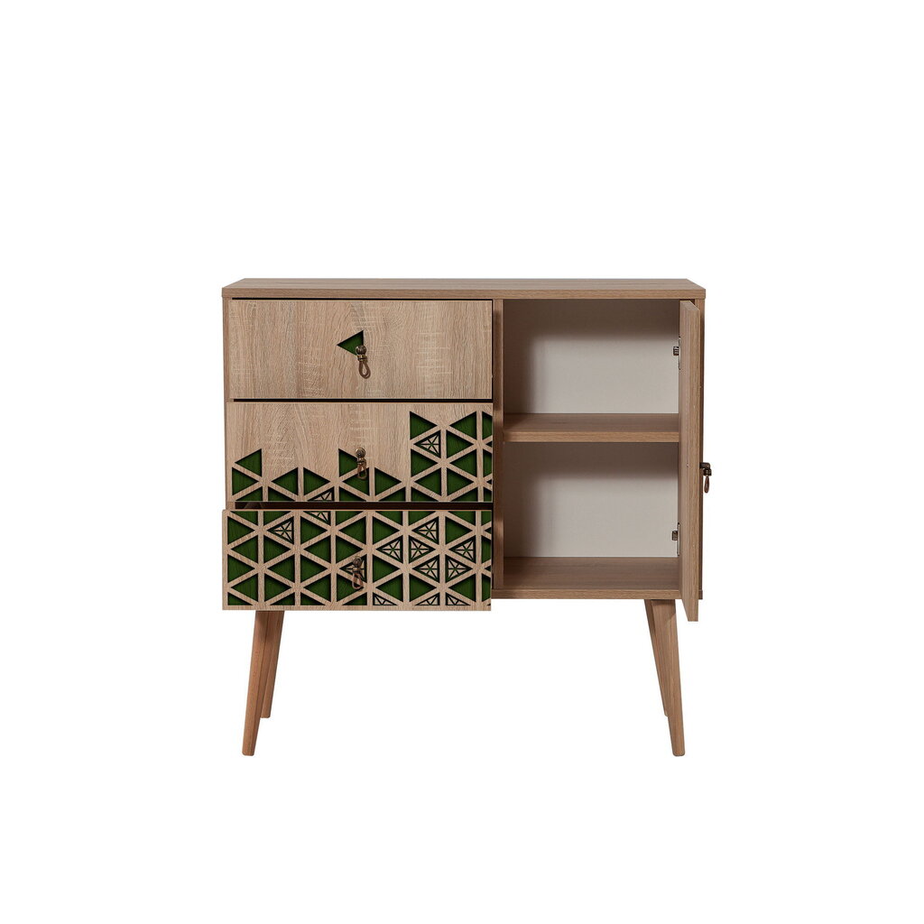 Kummut Kalune Design Dresser 3441, tamme värv/roheline hind ja info | Kummutid | hansapost.ee