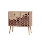 Kummut Kalune Design Dresser 3442, tamme värv/punane цена и информация | Kummutid | hansapost.ee