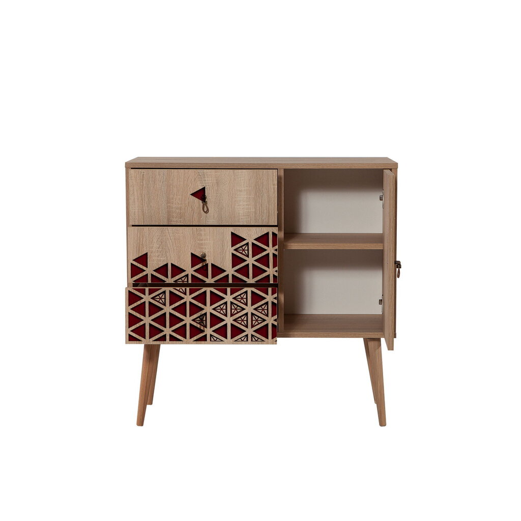 Kummut Kalune Design Dresser 3442, tamme värv/punane hind ja info | Kummutid | hansapost.ee