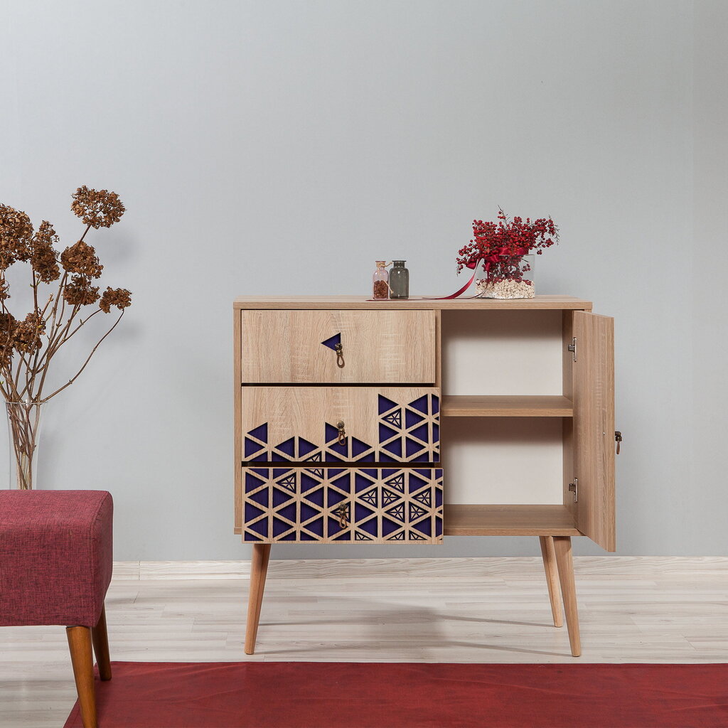 Kummut Kalune Design Dresser 3443, tamme värv/lilla hind ja info | Kummutid | hansapost.ee