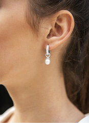 JwL Luxury Pearls Серебряные многофункциональные серьги-кольца с настоящим жемчугом и цирконами 2 в 1 JL0592 sJL0592 цена и информация | Серьги | hansapost.ee