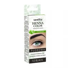 Henna kulmuvärv Venita Henna Color Powder, 1,0 Black, 4g hind ja info | Kulmupliiatsid, -puudrid ja -värvid | hansapost.ee