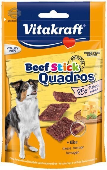 Maiused koertele Vitakraft Beef Stick Quadros, juustuga, 70g цена и информация | Koerte maiused | hansapost.ee