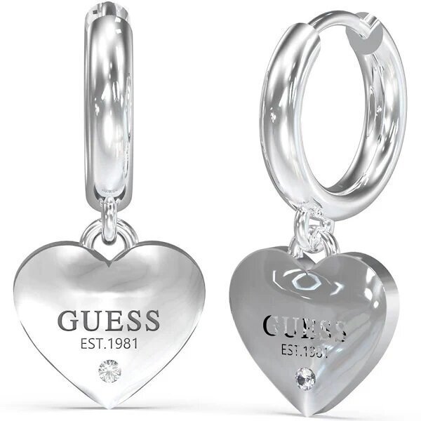 Terasest Kõrvarõngad naistele Guess Huggie Me JUBE03145JWRHT/U sGU2410 hind ja info | Kõrvarõngad | hansapost.ee