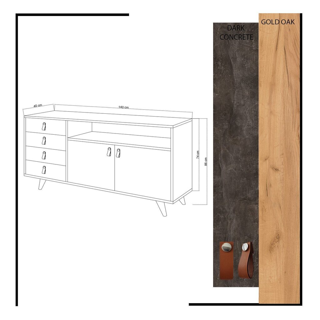 Kummut Kalune Design Pagina, must / pruun hind ja info | Kummutid | hansapost.ee