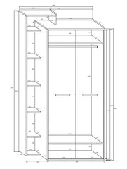 Kapp Meblocross Rio L2D, tume tamm/valge värv price and information | Cupboards | hansapost.ee