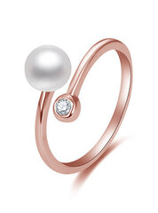 Beneto Открытое бронзовое кольцо с настоящим жемчугом и цирконом AGG469P-RG цена и информация | Кольца | hansapost.ee
