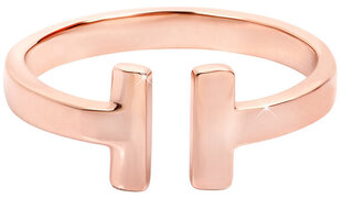 Открытое стальное кольцо с покрытием из розового золота Troli  цена и информация | Кольца | hansapost.ee