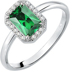 Morellato Sädelev hõbedane sõrmus rohelise kiviga Tesori SAIW76 hind ja info | Sõrmused | hansapost.ee