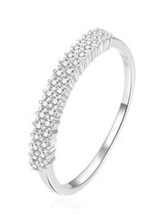 Beneto Красивое серебряное кольцо с прозрачными цирконами AGG408 цена и информация | Кольца | hansapost.ee