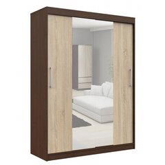 Шкаф NORE CLP 150 с зеркалом, темно-коричневый/дуб сонома цена и информация | Шкафы | hansapost.ee