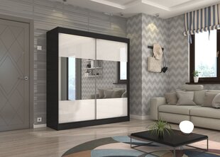 Шкаф Adrk Furniture Tamos 200 см, черный/белый цена и информация | Шкафы | hansapost.ee