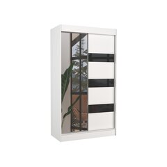 Riidekapp Adrk Furniture Toura 120 cm, valge/must hind ja info | Kapid | hansapost.ee