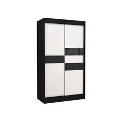 Riidekapp Adrk Furniture Batia 120 cm, must/valge цена и информация | Шкафы | hansapost.ee