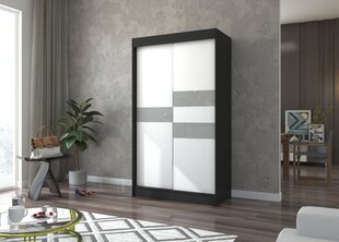 Riidekapp Adrk Furniture Batia 120 cm, must/hall цена и информация | Шкафы | hansapost.ee