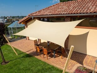 Ruudukujuline varjupurje koos kinnitustega Hobbygarden, 3x4,5 m, beež price and information | Sunshades and awnings | hansapost.ee