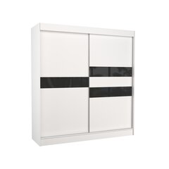 Шкаф Adrk Furniture Batia 200 см, белый/черный цена и информация | Шкафы | hansapost.ee