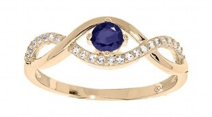 Troli Очаровательное позолоченное кольцо с голубым цирконом PO/SR00716N цена и информация | Кольцо | hansapost.ee